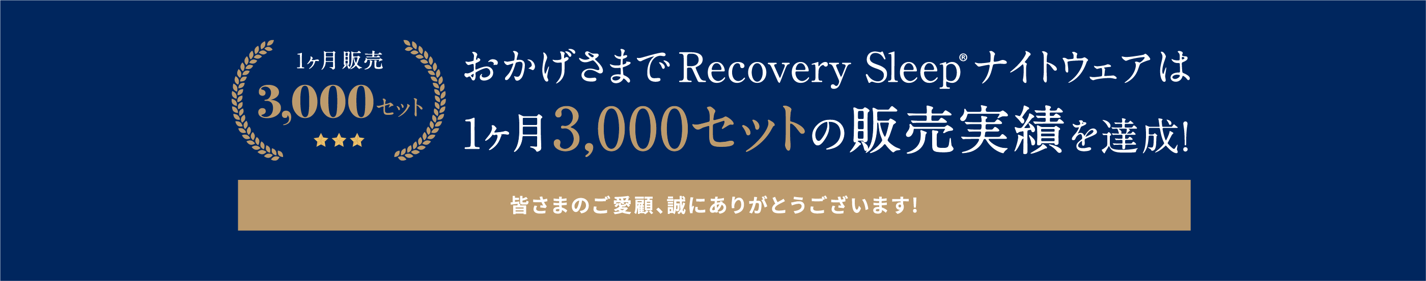 3000セットの販売実績を達成！