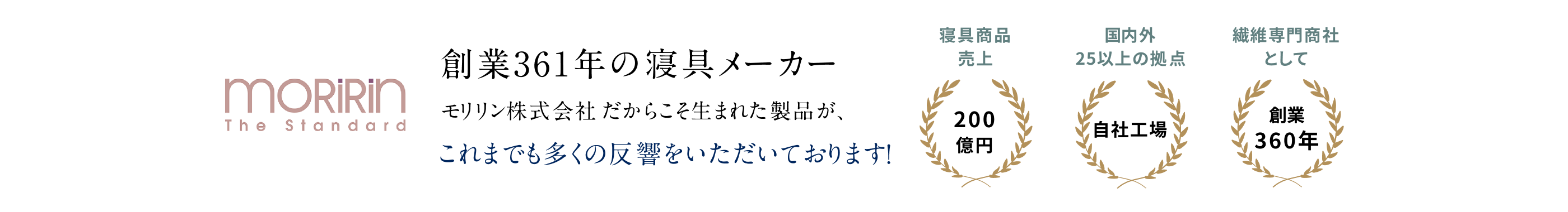 創業361年の寝具メーカー モリリン株式会社だからこそ生まれた製品が、これまでも多くの反響をいただいております！