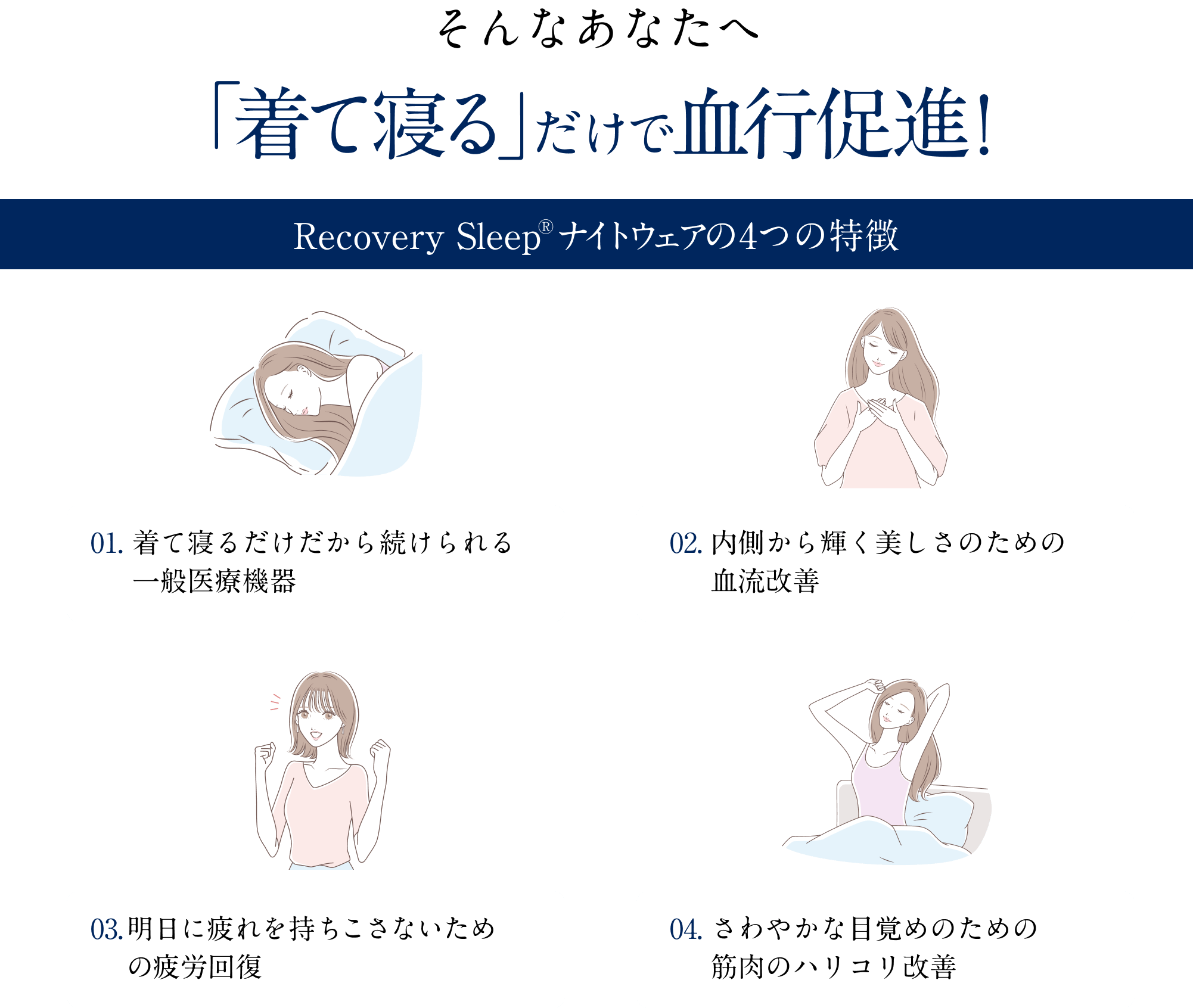 そんなあなたへ　「着て寝る」だけで血行促進！