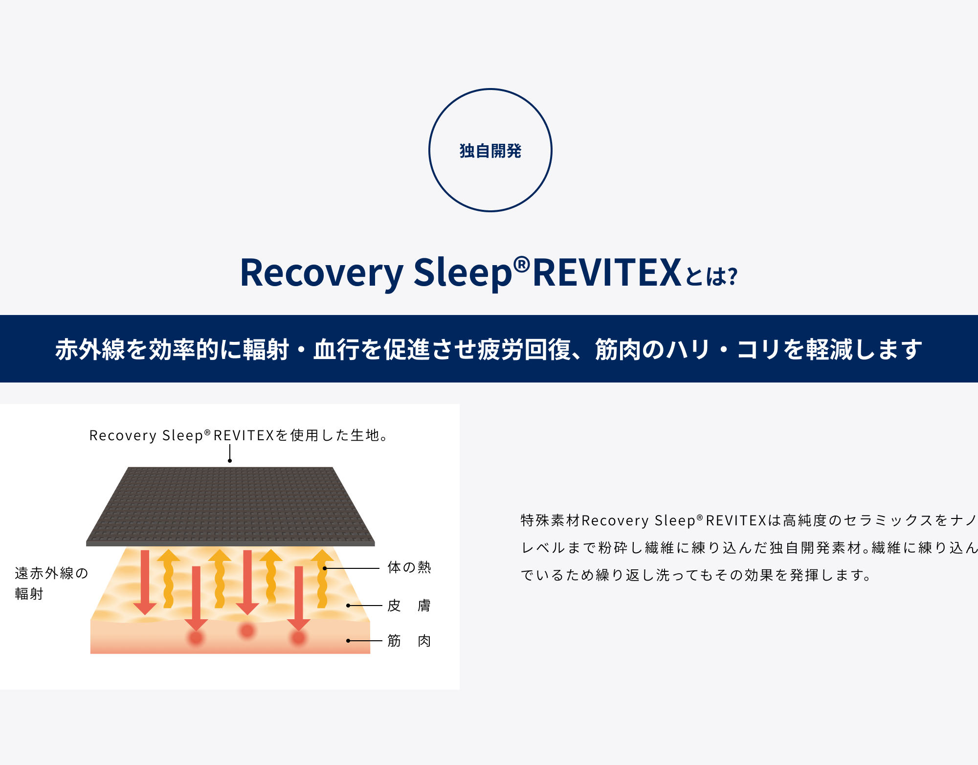独自開発　recovery Sleep REVITEXとは？　最新技術　M3 LABOとは？