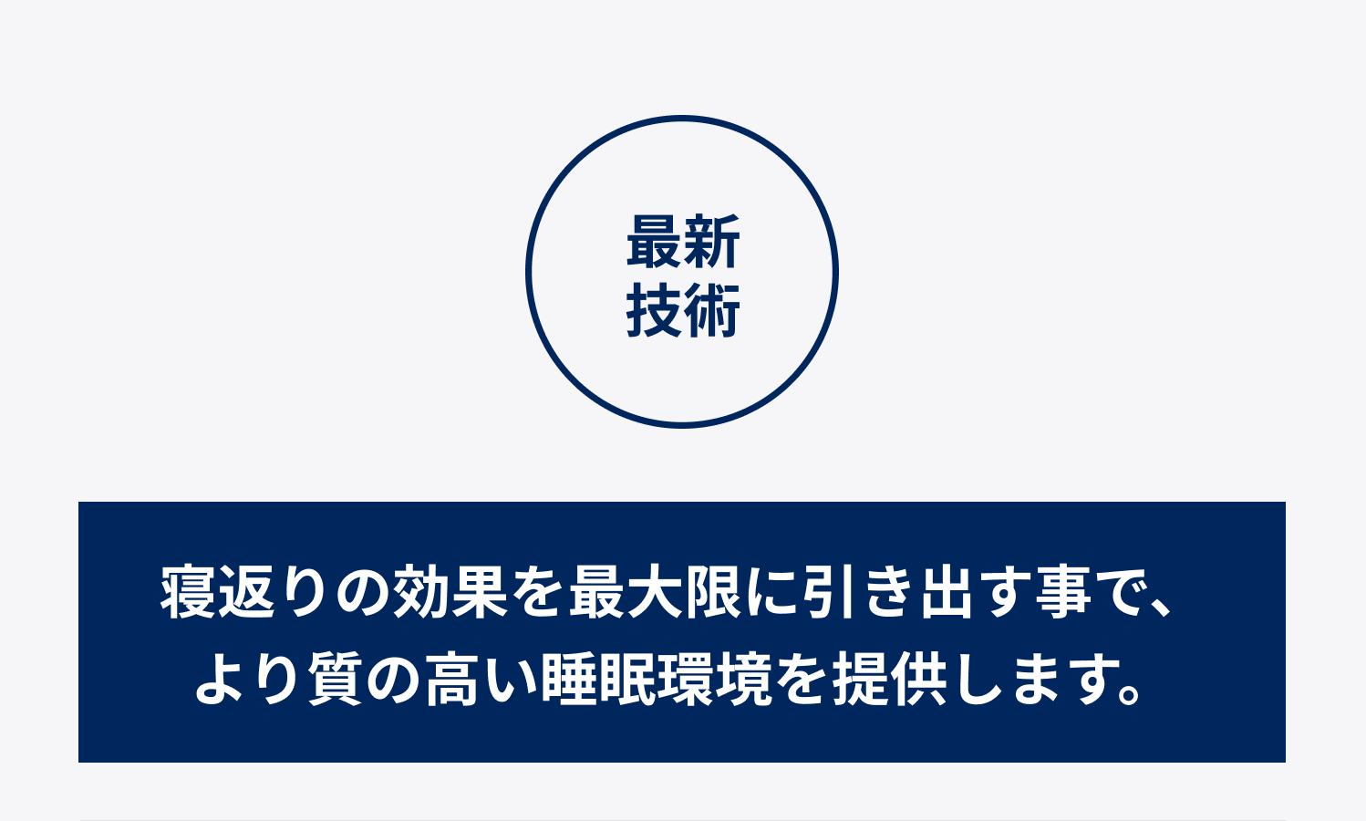 寝返りの効果を最大限に引き出す事で、より質の高い睡眠環境を提供します。