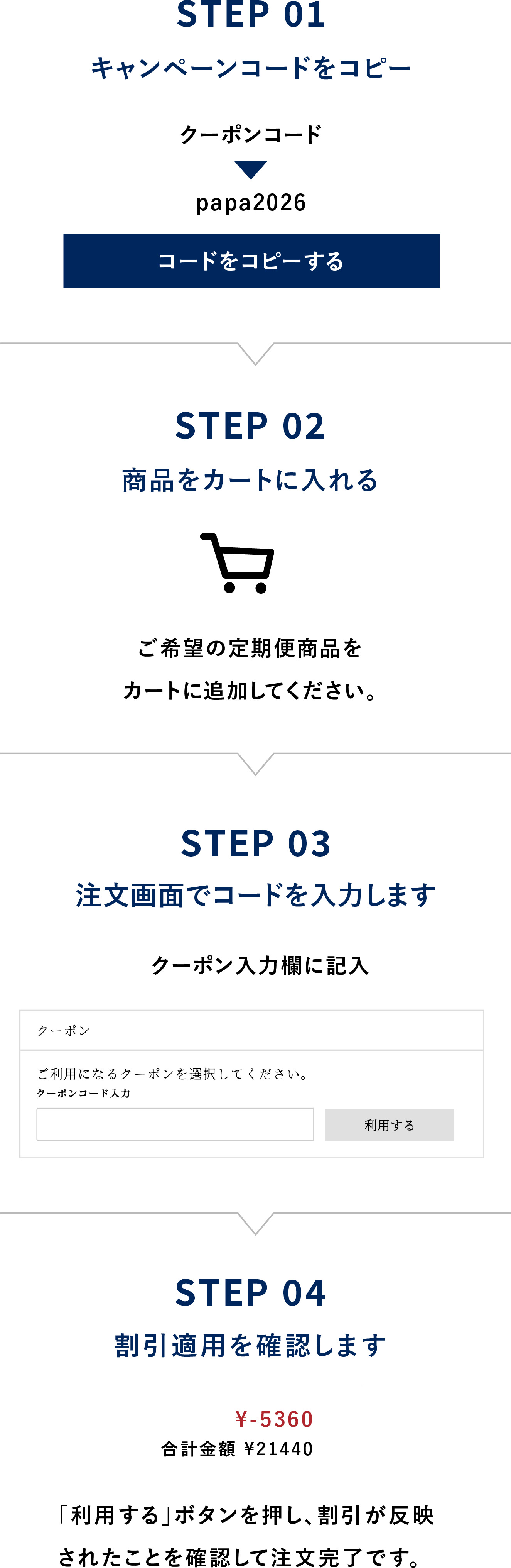 クーポンコードのご利用方法はこちら